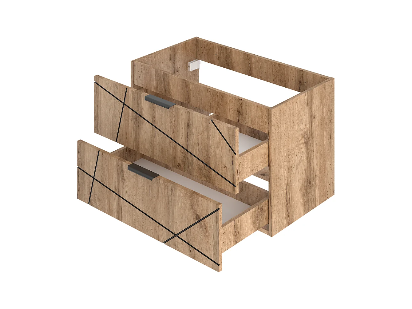 Ensemble de salle de bain 80 cm Armoire avec plateau Chêne Wotan Wood