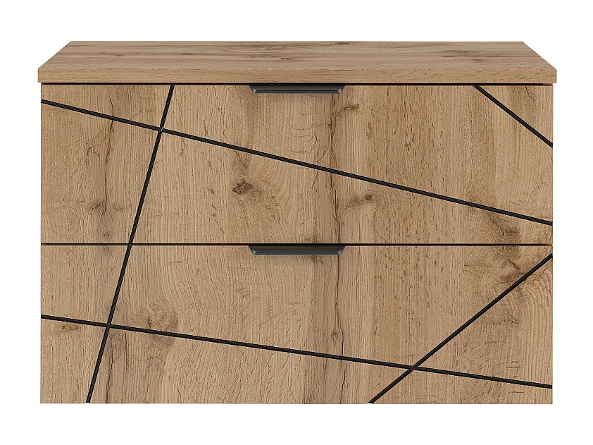 Ensemble de salle de bain 80 cm Armoire avec plateau Chêne Wotan Wood