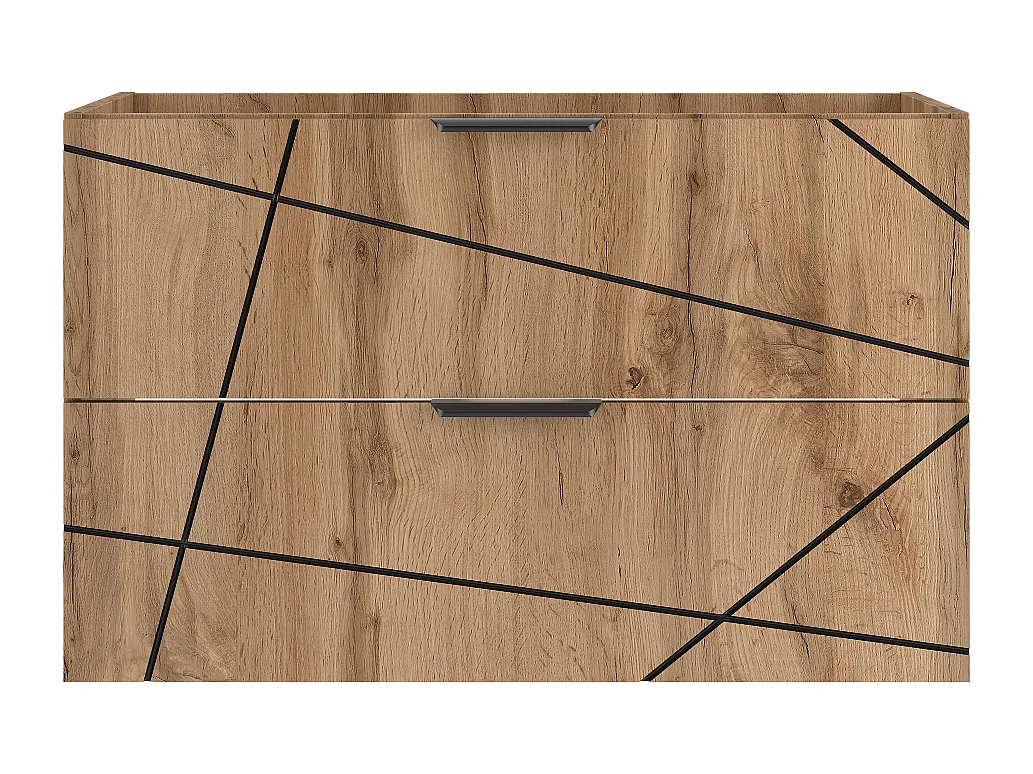 Ensemble de salle de bain 80 cm Armoire avec plateau Chêne Wotan Wood