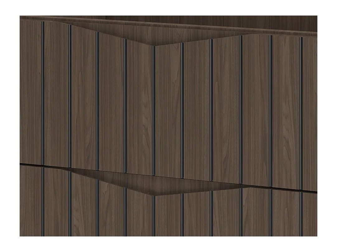 Armoire de salle de bain sous lavabo 80 cm 2 tiroirs façades rainurées chêne noyer Stella