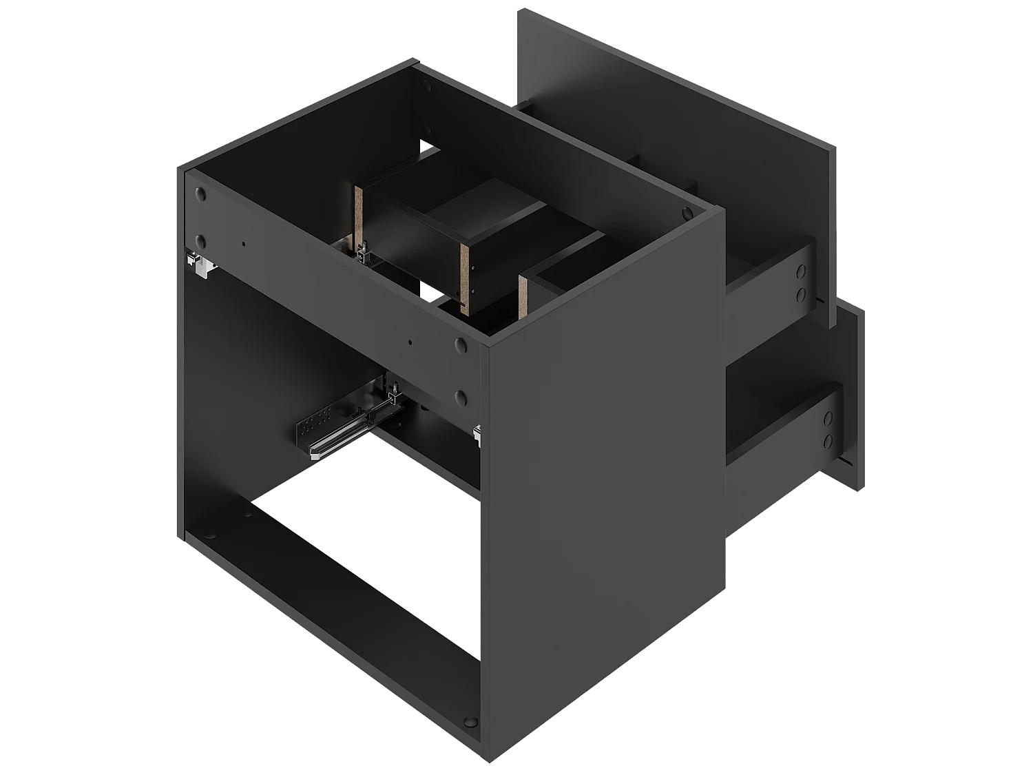 Ensemble de salle de bain noir 120 cm Armoire avec plateau Façades rainurées Arcos