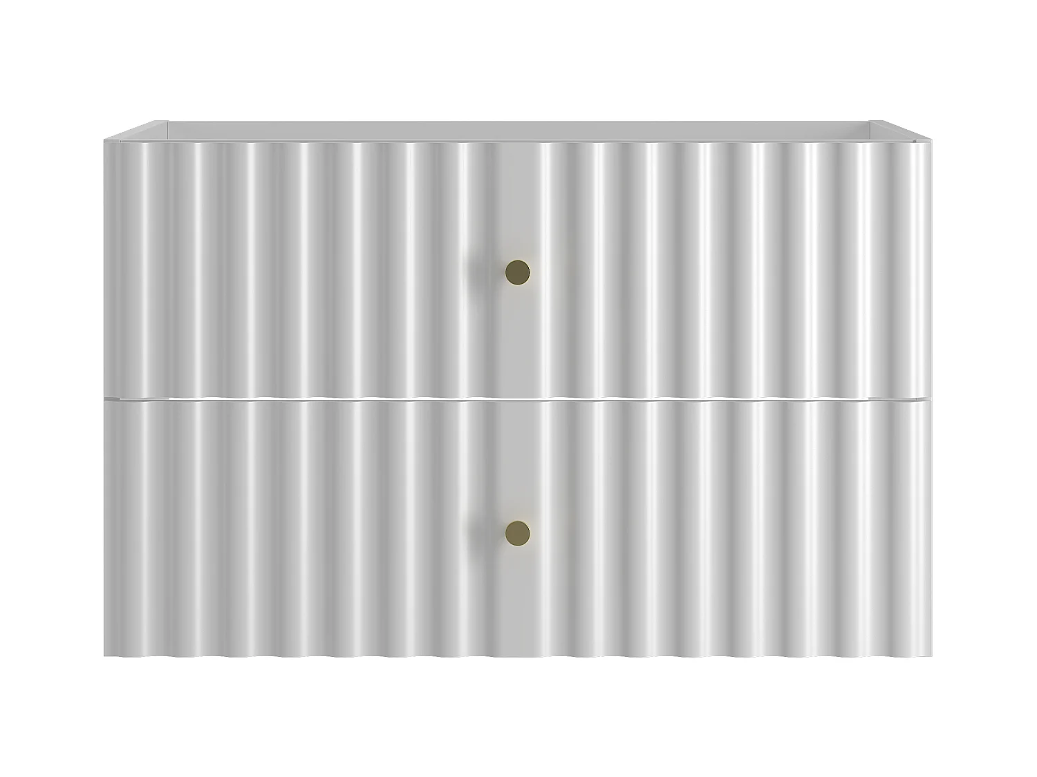 Biała Szafka Łazienkowa pod Umywalkę 80cm Ryflowane Fronty Aqua