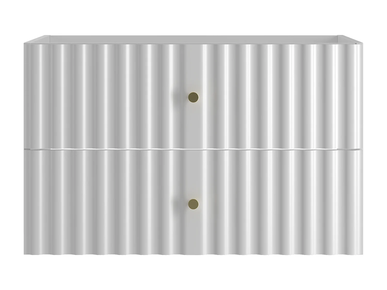 Witte badkamer kast voor wastafel 80 cm Geribbelde fronten Aqua