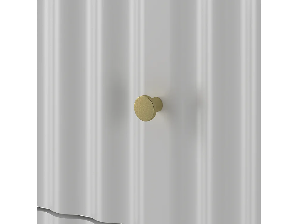 Witte badkamer kast voor wastafel 80 cm Geribbelde fronten Aqua