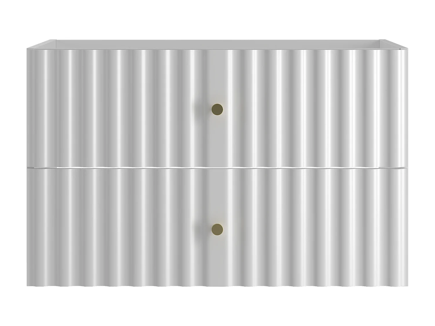 Armoire de salle de bain blanche sous lavabo 80 cm Façades rainurées Aqua