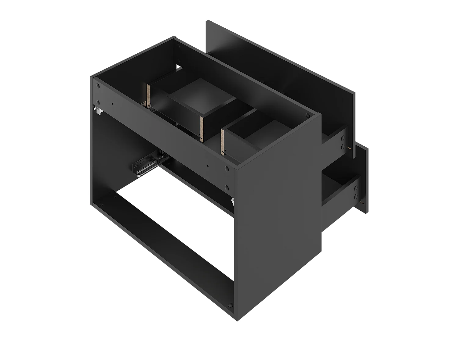 Armoire de salle de bain noire sous lavabo 80 cm Façades rainurées Arcos