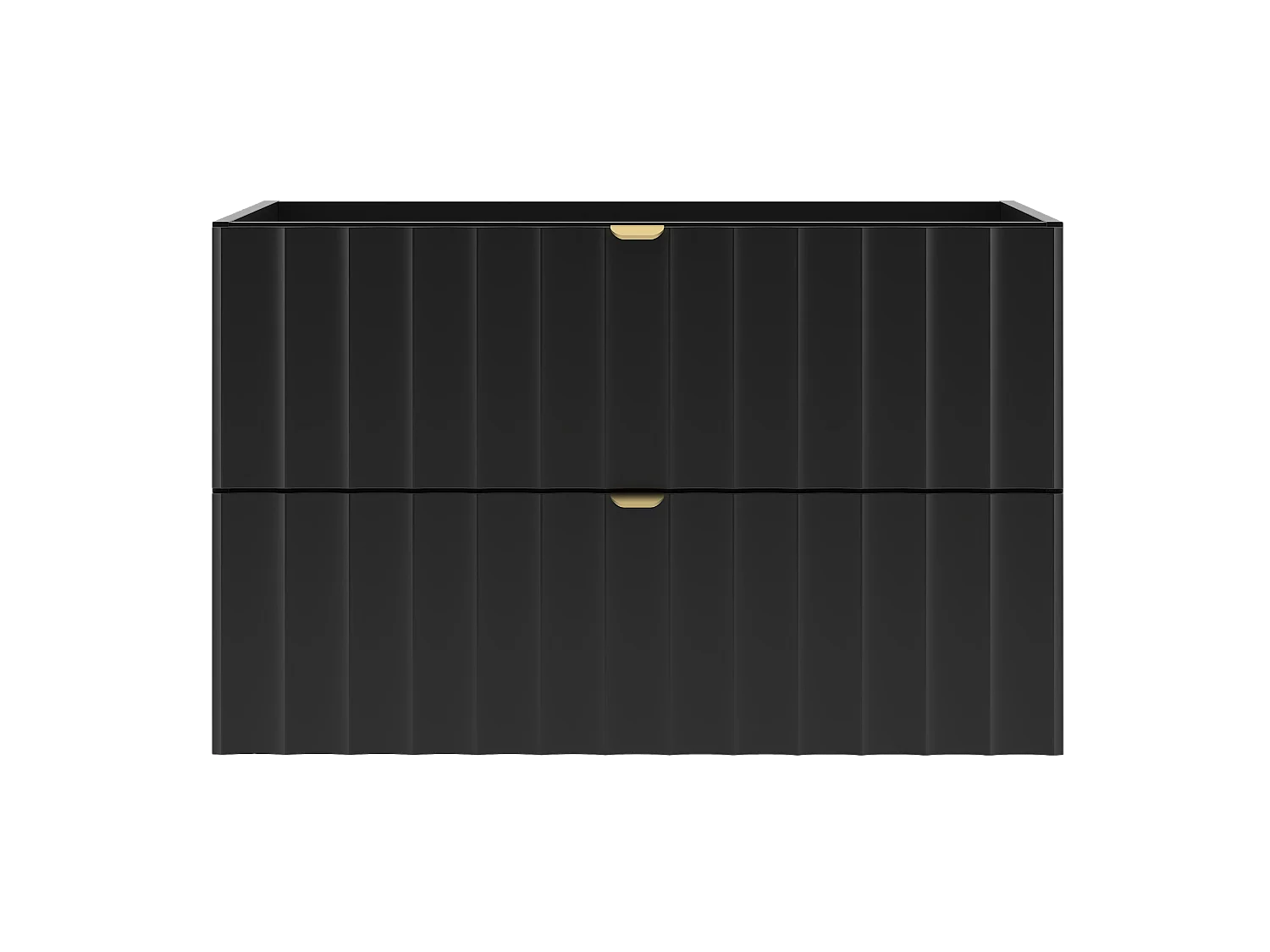 Armoire de salle de bain noire sous lavabo 80 cm Façades rainurées Arcos