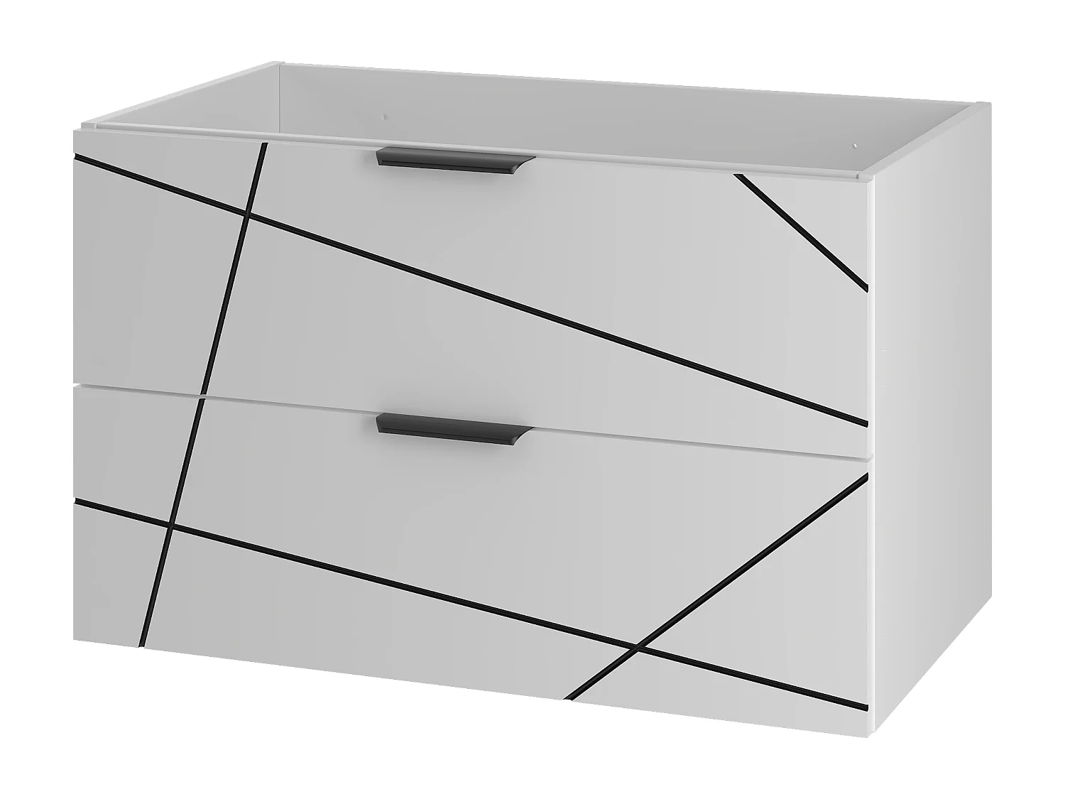 Badezimmer-Set 80 cm Schrank mit Waschtisch Weiß Matt Wood