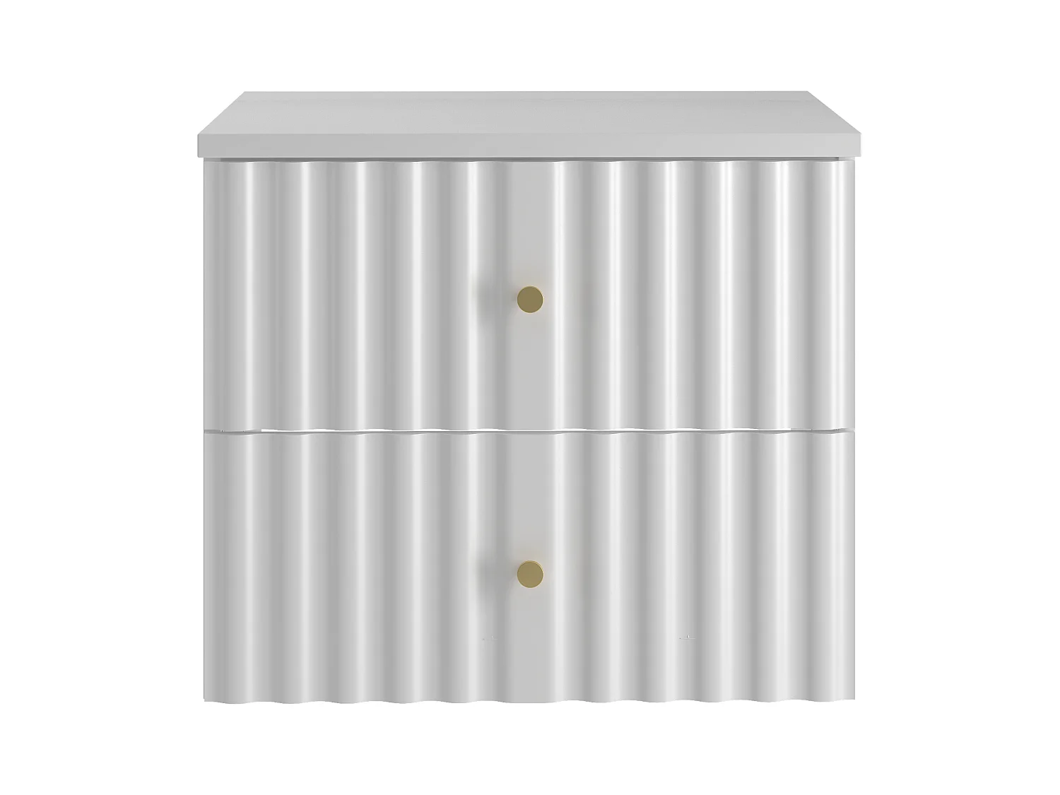 Ensemble de salle de bain blanc 60 cm Armoire avec plateau Façades rainurées Aqua