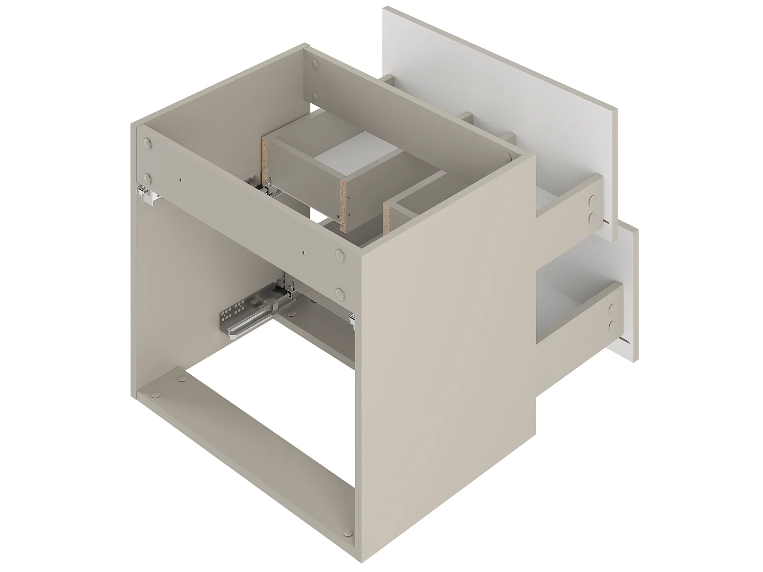 Ensemble de salle de bain en cachemire 140 cm Armoire avec plateau et étagère Façades rainurées Aqua