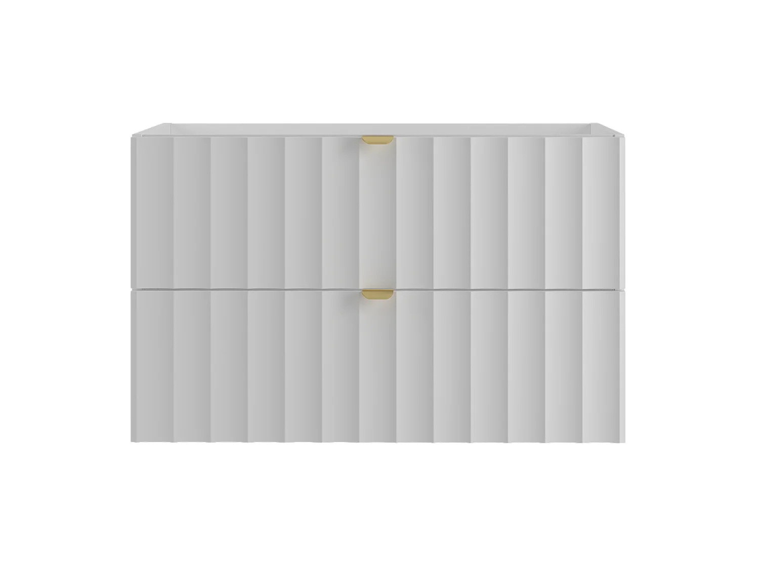 Ensemble de salle de bain blanc 80 cm Armoire avec plateau Façades rainurées Arcos