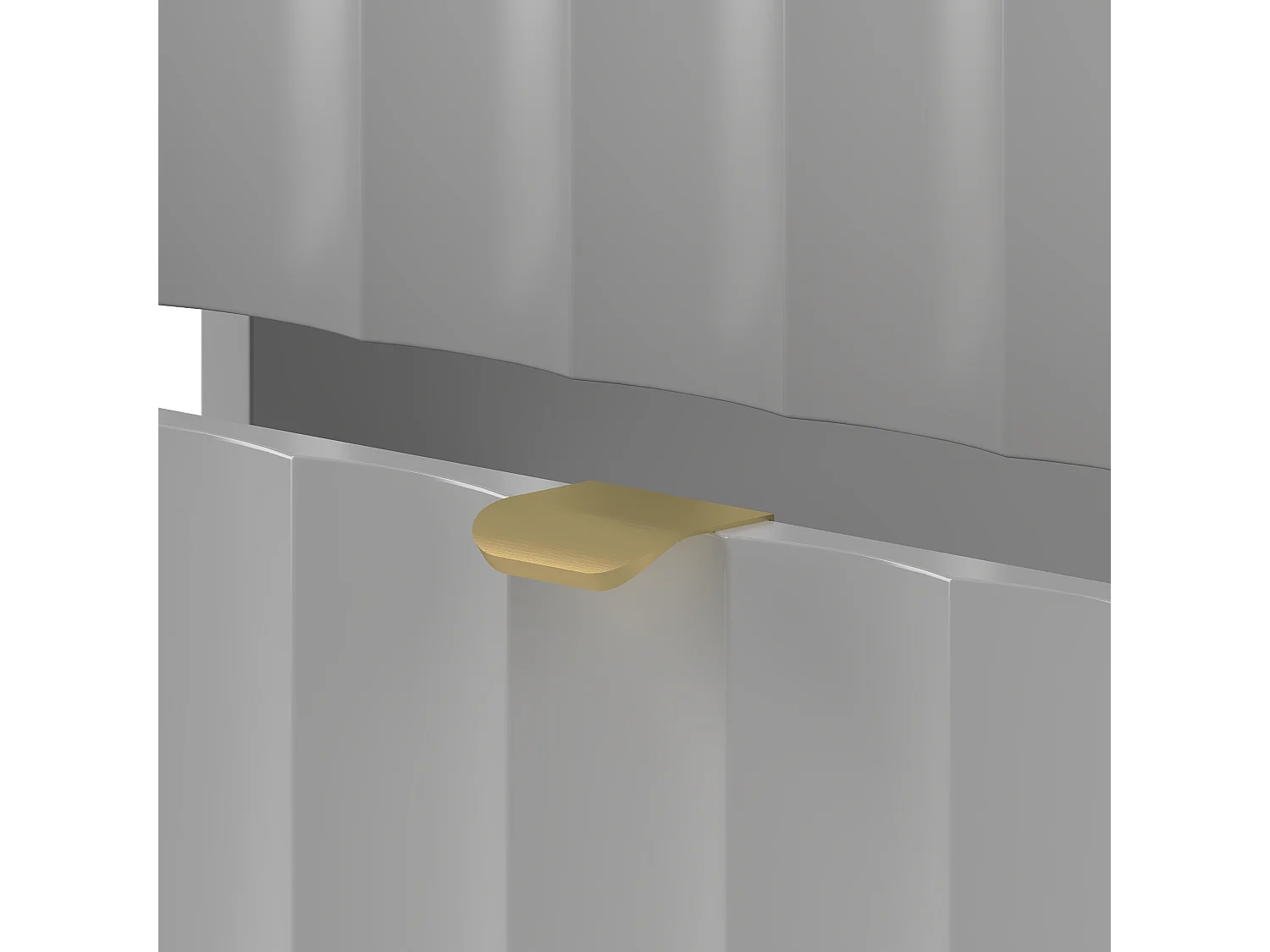 Weiß Badezimmer Set 80cm Schrank mit Arbeitsplatte geriffelte Fronten Arcos