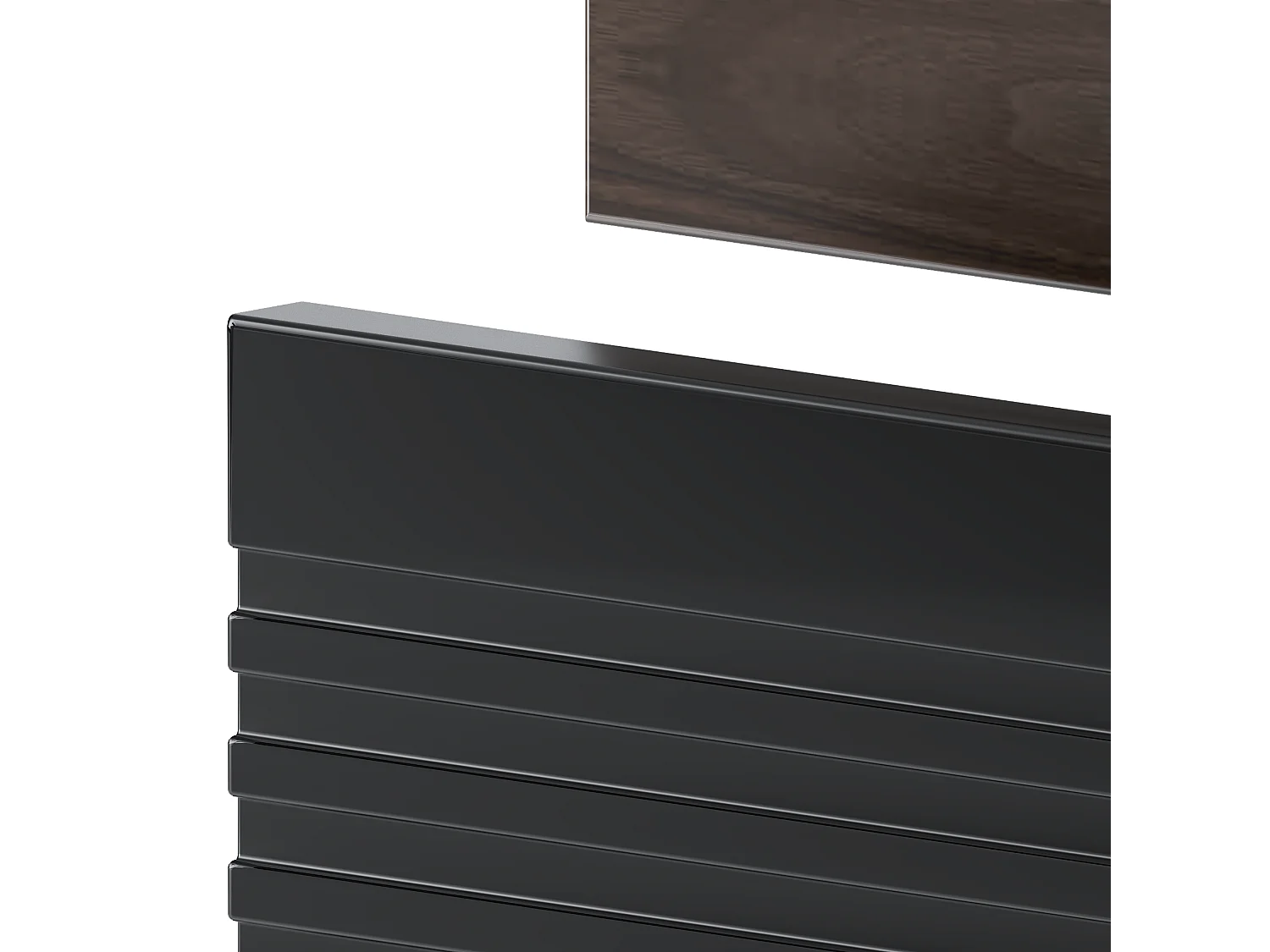 Armario de baño para lavabo 80 cm Negro mate / Nogal Avella