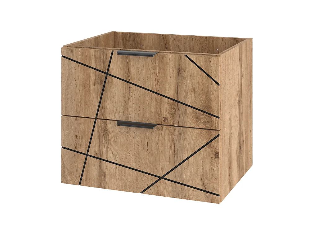 Ensemble de salle de bain 80 cm Armoire avec plateau Étagère Chêne Wotan Wood