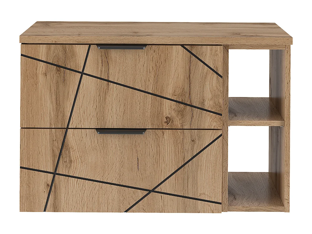 Ensemble de salle de bain 80 cm Armoire avec plateau Étagère Chêne Wotan Wood