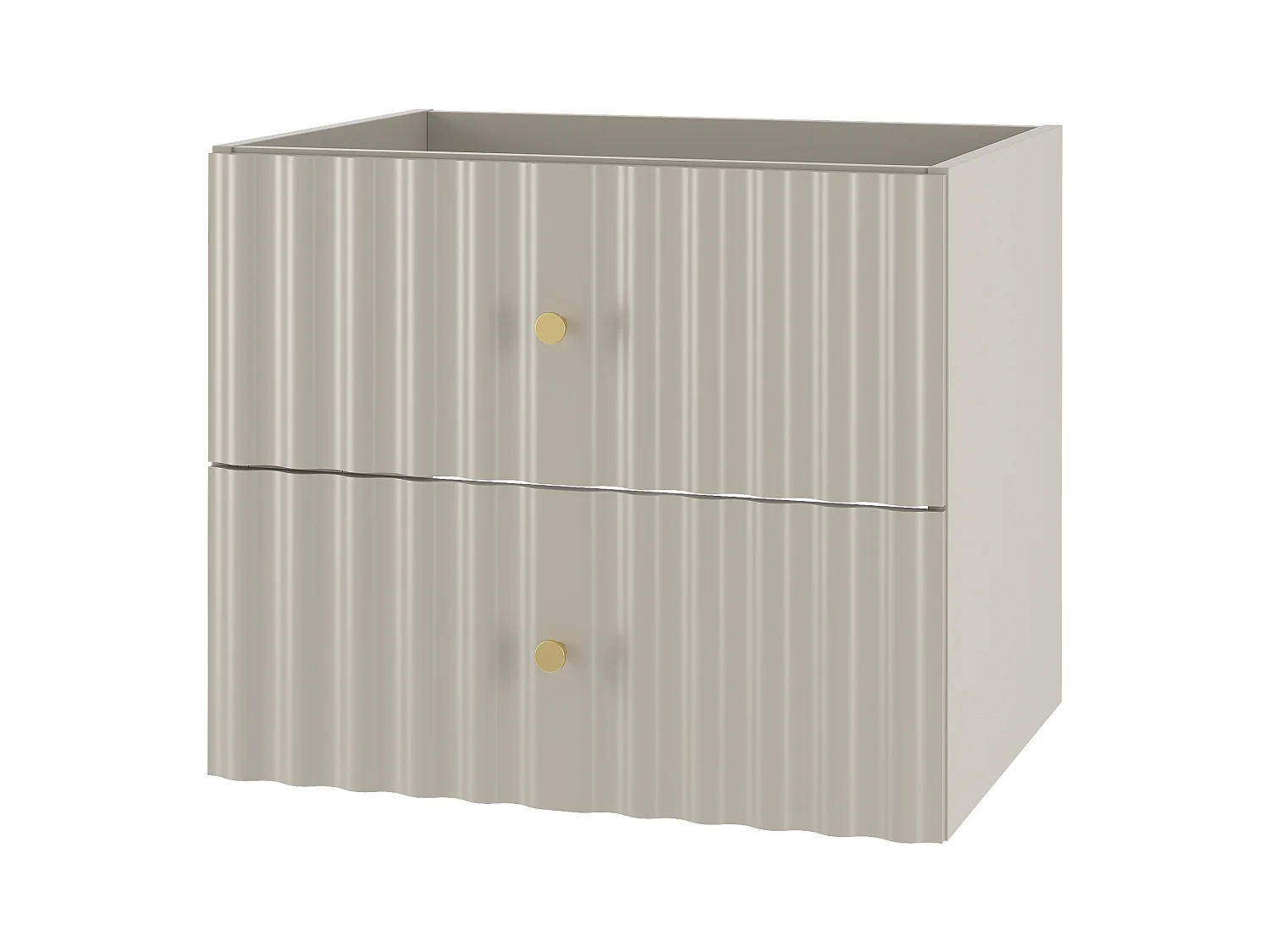 Kasjmier badkamermeubel onder wastafel 60 cm, geribbelde fronten Aqua