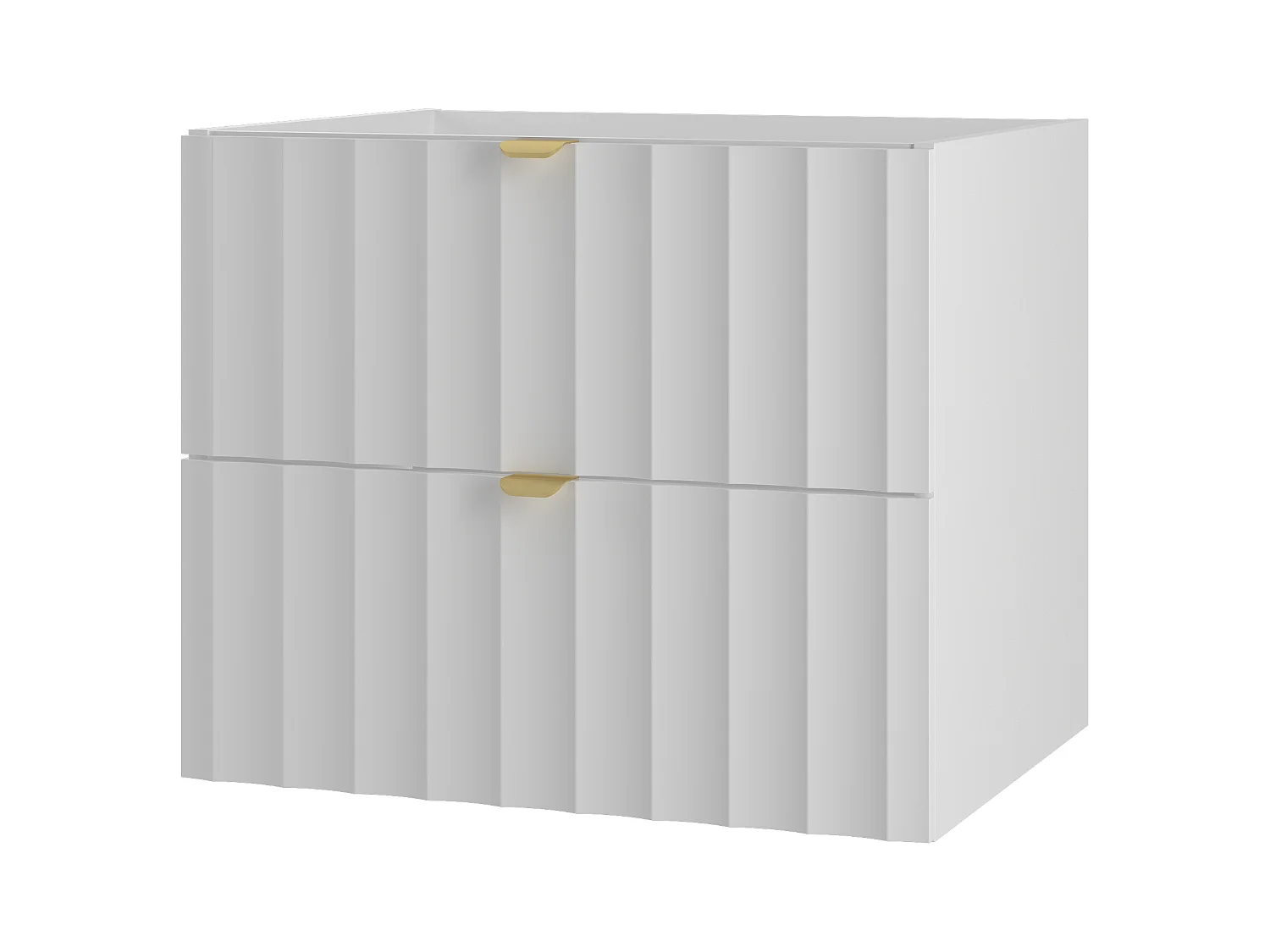 Witte badkamerkast voor wastafel 60 cm, geribbelde fronten Arcos
