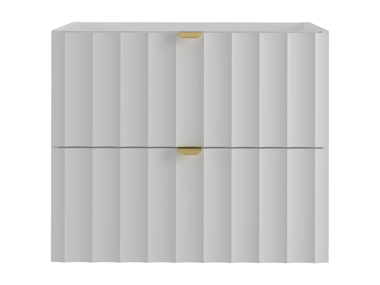 Witte badkamerkast voor wastafel 60 cm, geribbelde fronten Arcos