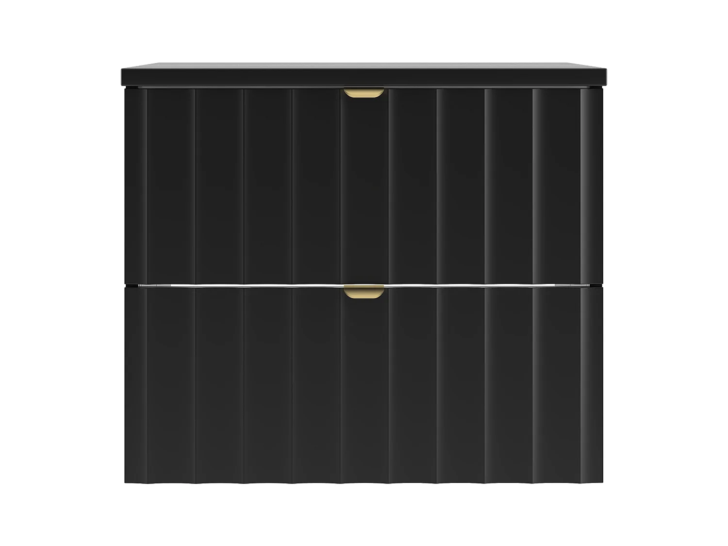 Ensemble de salle de bain noir 60 cm Armoire avec plateau Façades rainurées Arcos