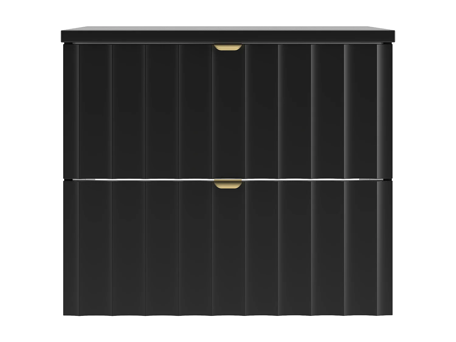 Ensemble de salle de bain noir 60 cm Armoire avec plateau Façades rainurées Arcos