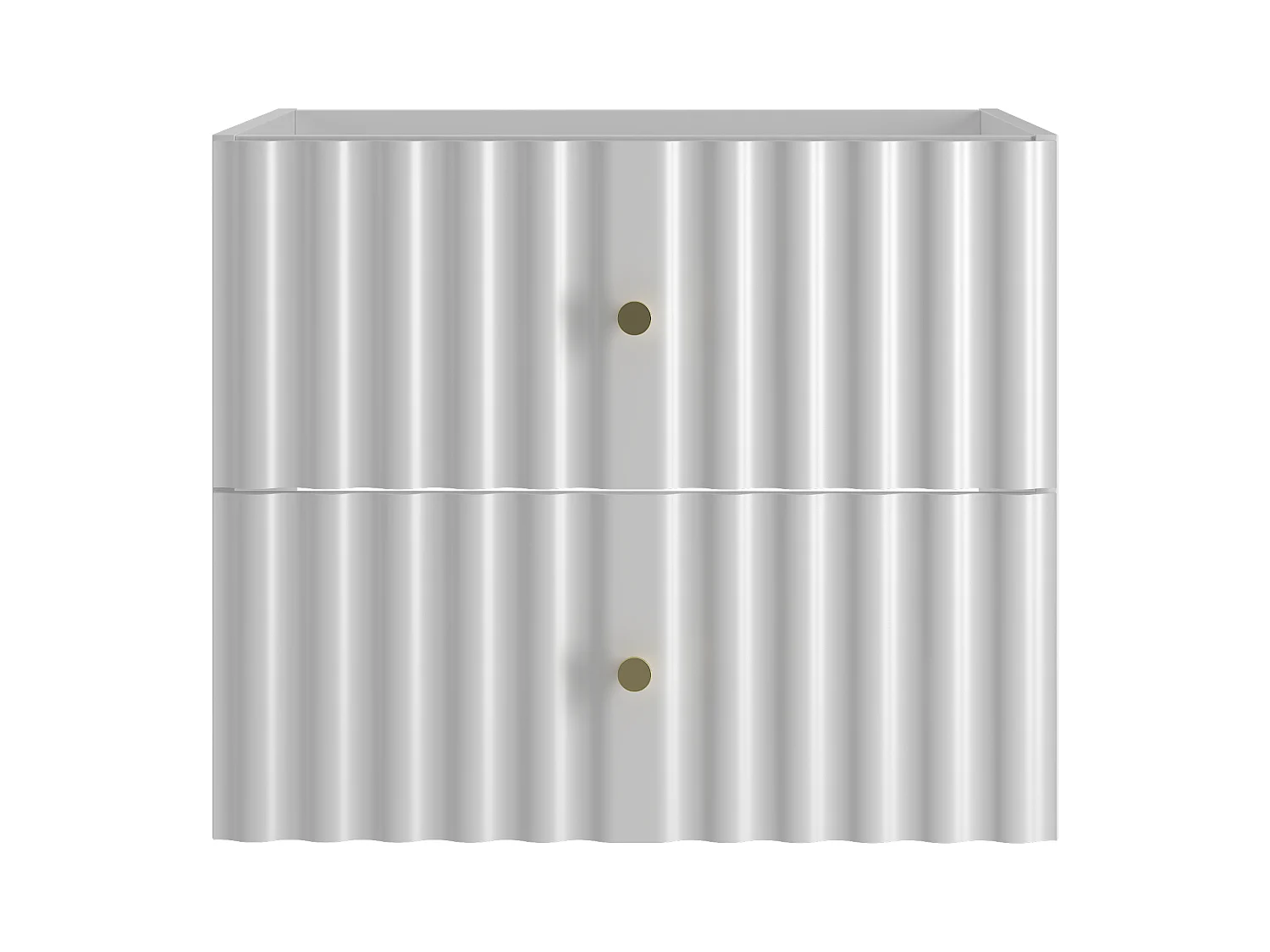 Biała Szafka Łazienkowa pod Umywalkę 60cm Ryflowane Fronty Aqua