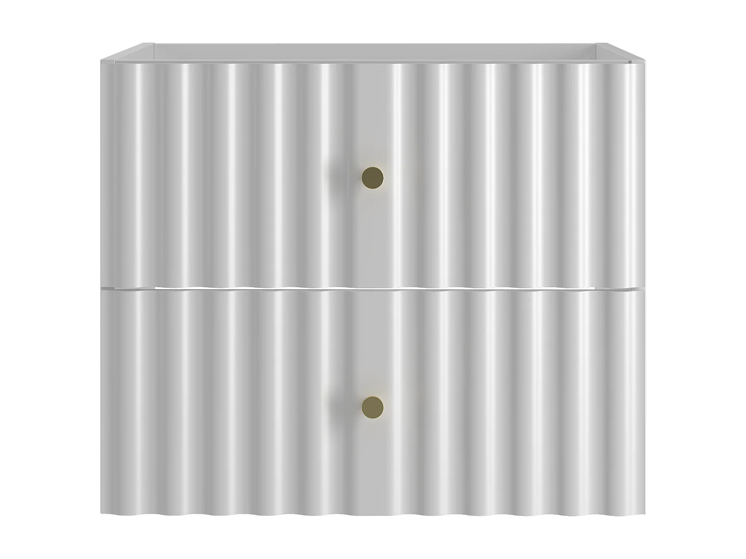 Armoire de salle de bain blanche sous lavabo 60 cm Façades rainurées Aqua