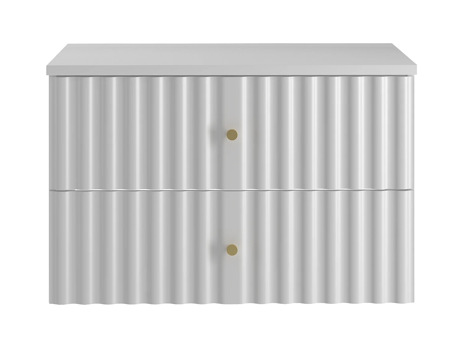 Ensemble de salle de bain blanc 80 cm Armoire avec plateau Façades rainurées Aqua