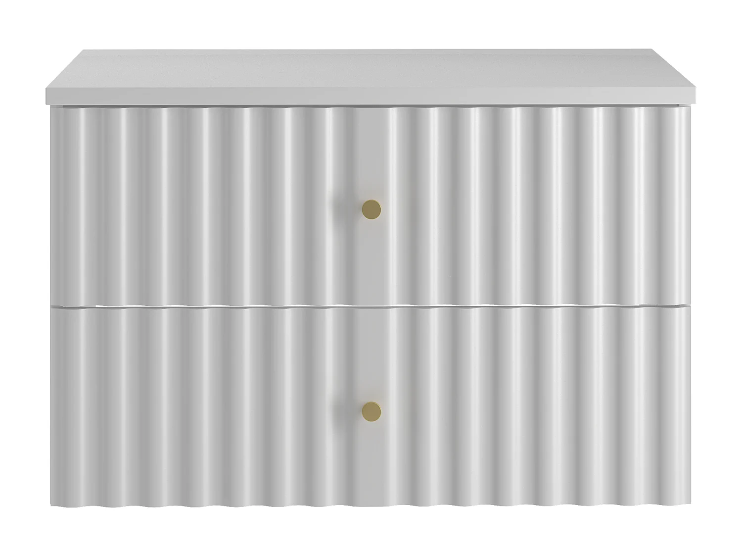 Ensemble de salle de bain blanc 80 cm Armoire avec plateau Façades rainurées Aqua