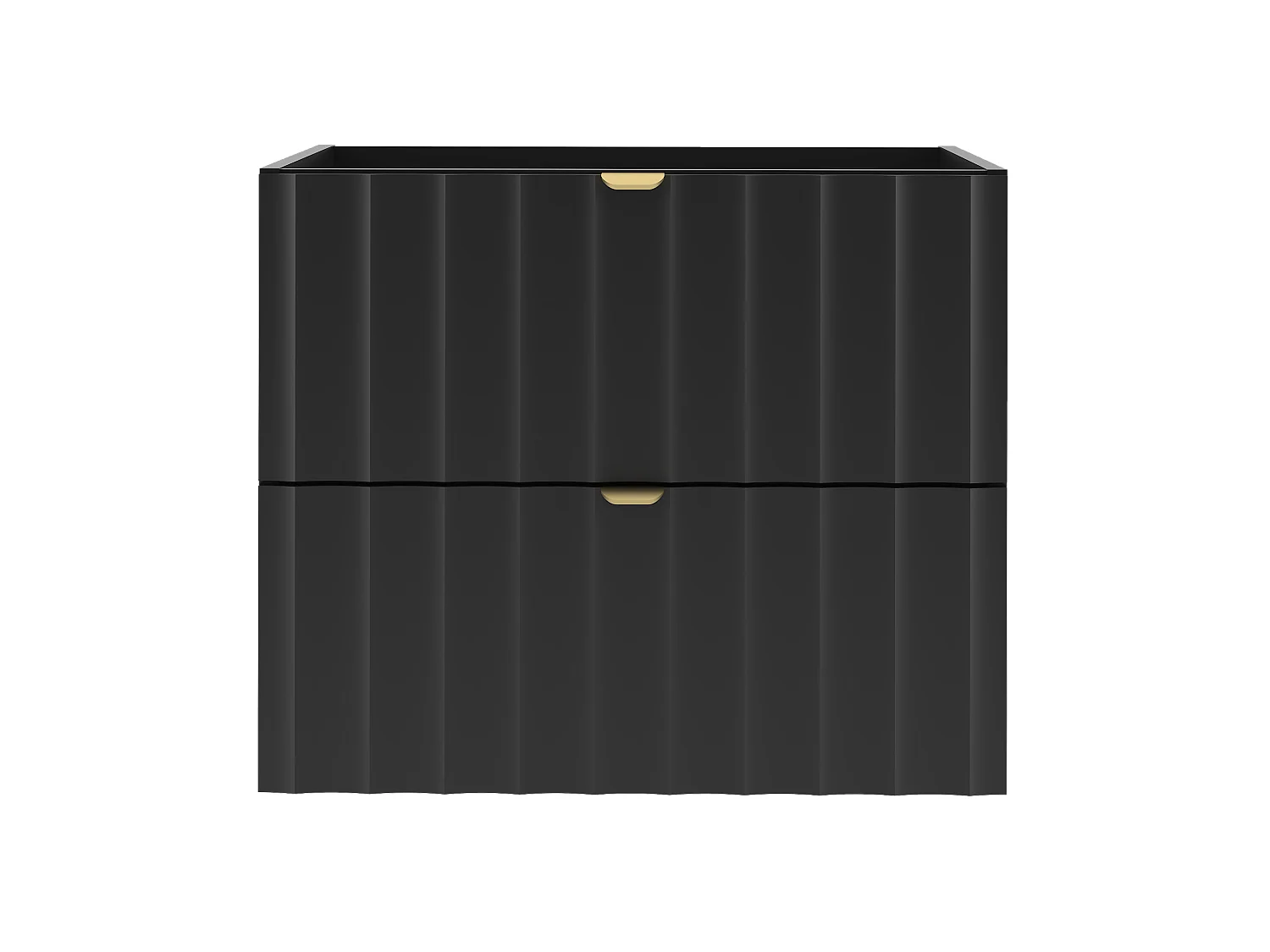 Armoire de salle de bain noire sous lavabo 60 cm Façades rainurées Arcos