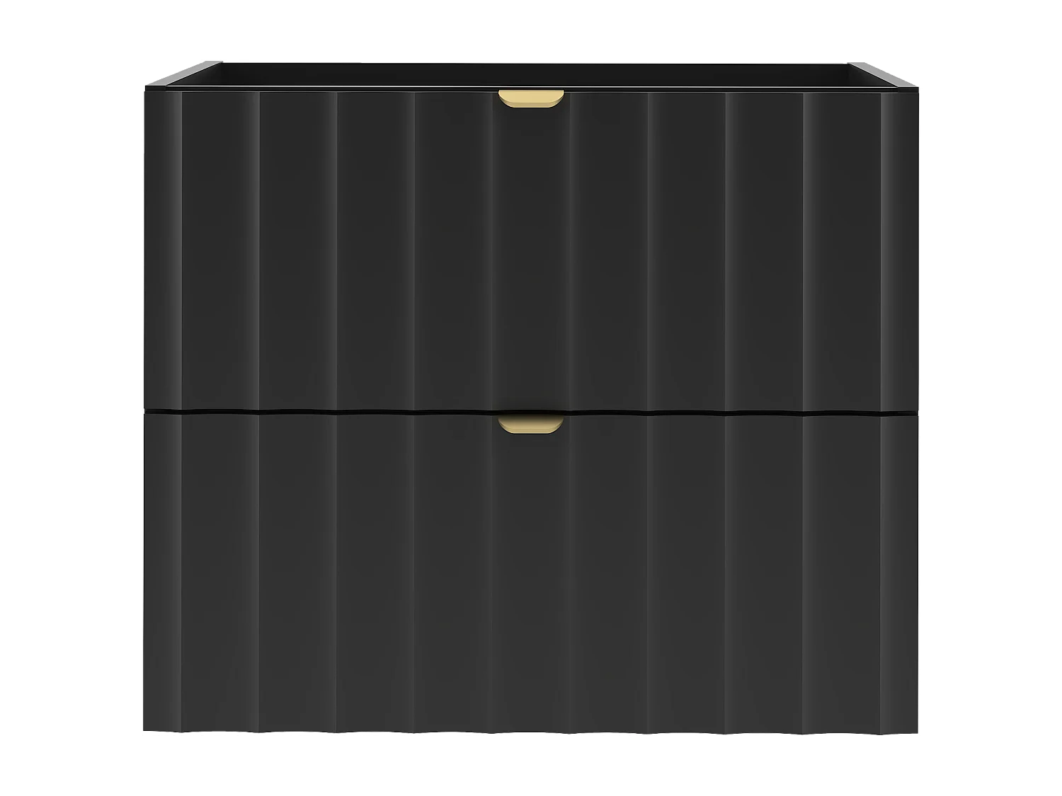 Armoire de salle de bain noire sous lavabo 60 cm Façades rainurées Arcos