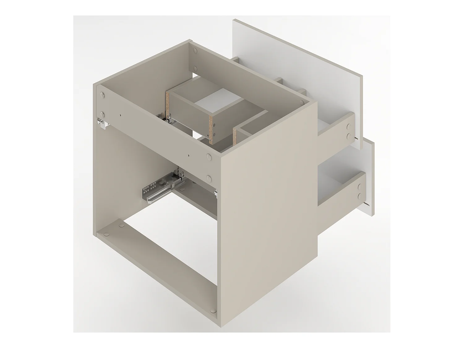 Armoire de salle de bain en cachemire pour lavabo 60 cm 2 tiroirs Delica