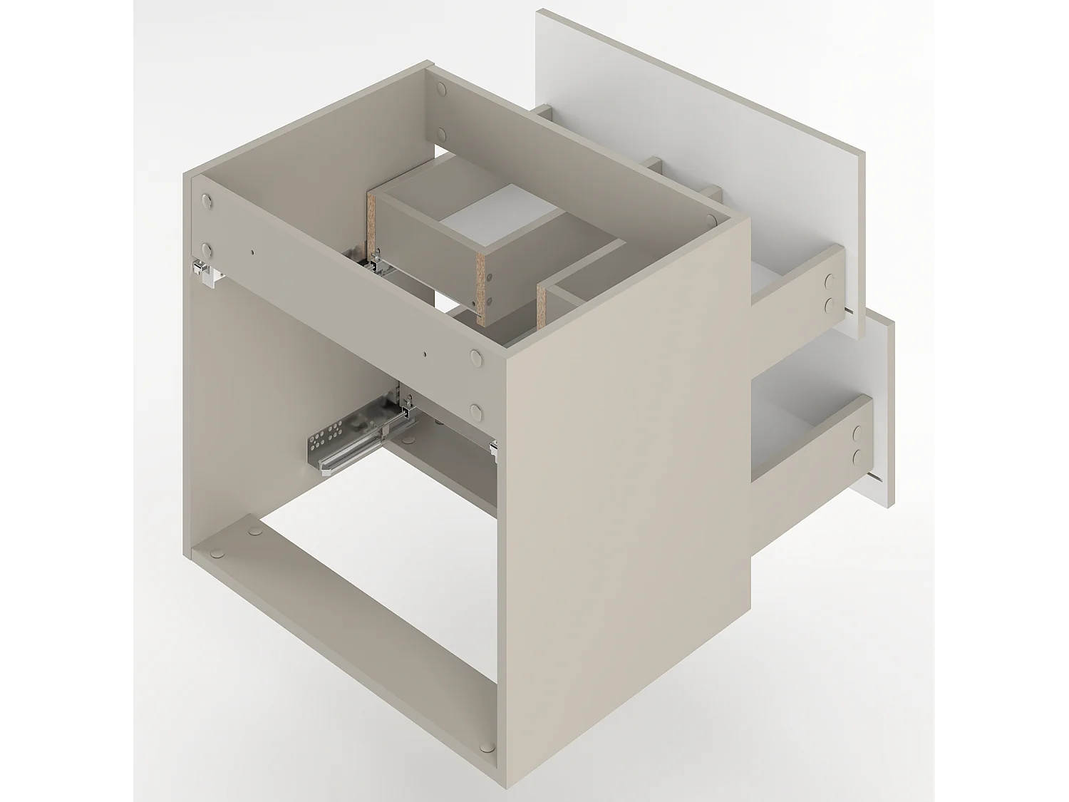Armoire de salle de bain en cachemire pour lavabo 60 cm 2 tiroirs Delica