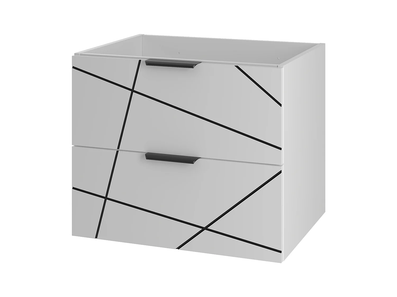 Szafka Łazienkowa pod Umywalkę 60cm 2 Szuflady Biały Mat Wood