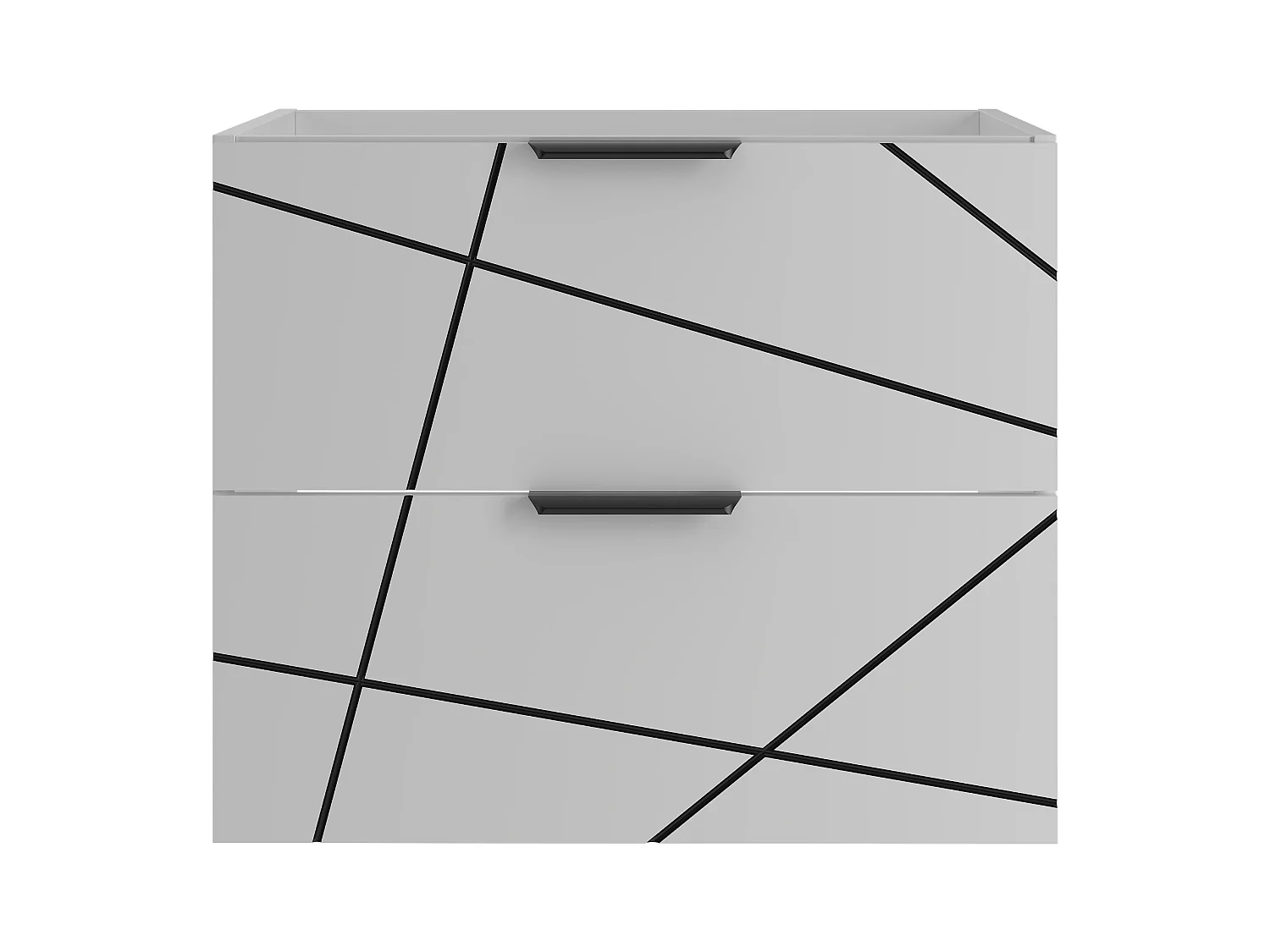 Szafka Łazienkowa pod Umywalkę 60cm 2 Szuflady Biały Mat Wood