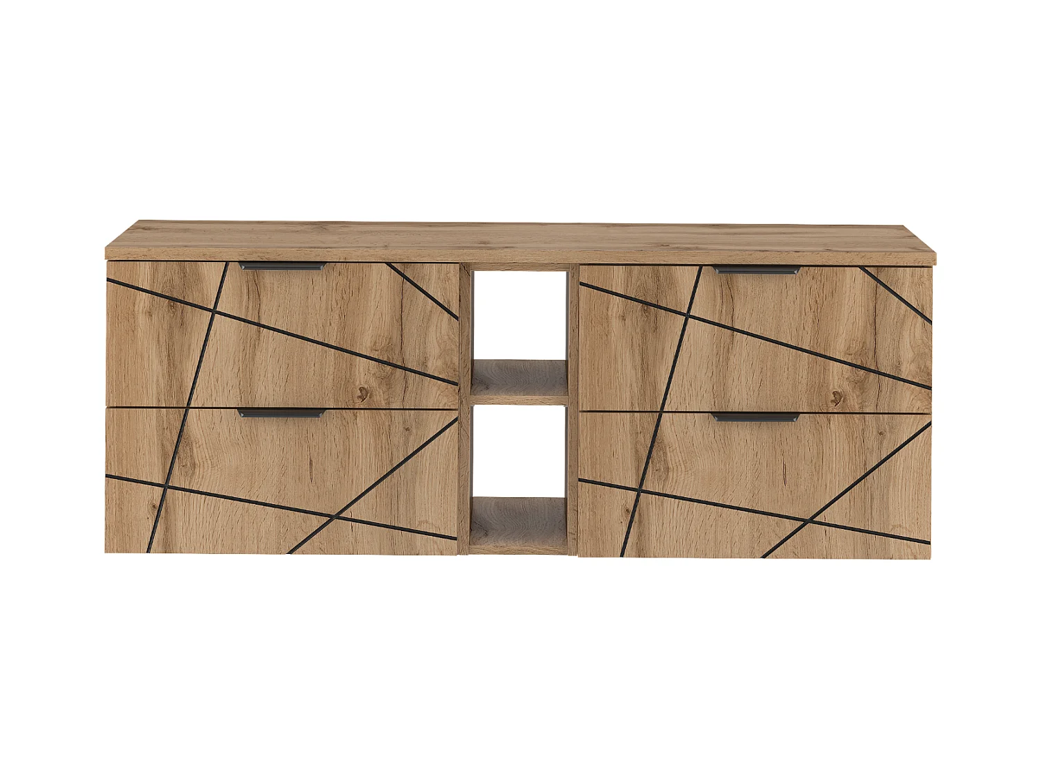 Ensemble de salle de bain 140 cm Armoire avec plateau Étagère Chêne Wotan Wood