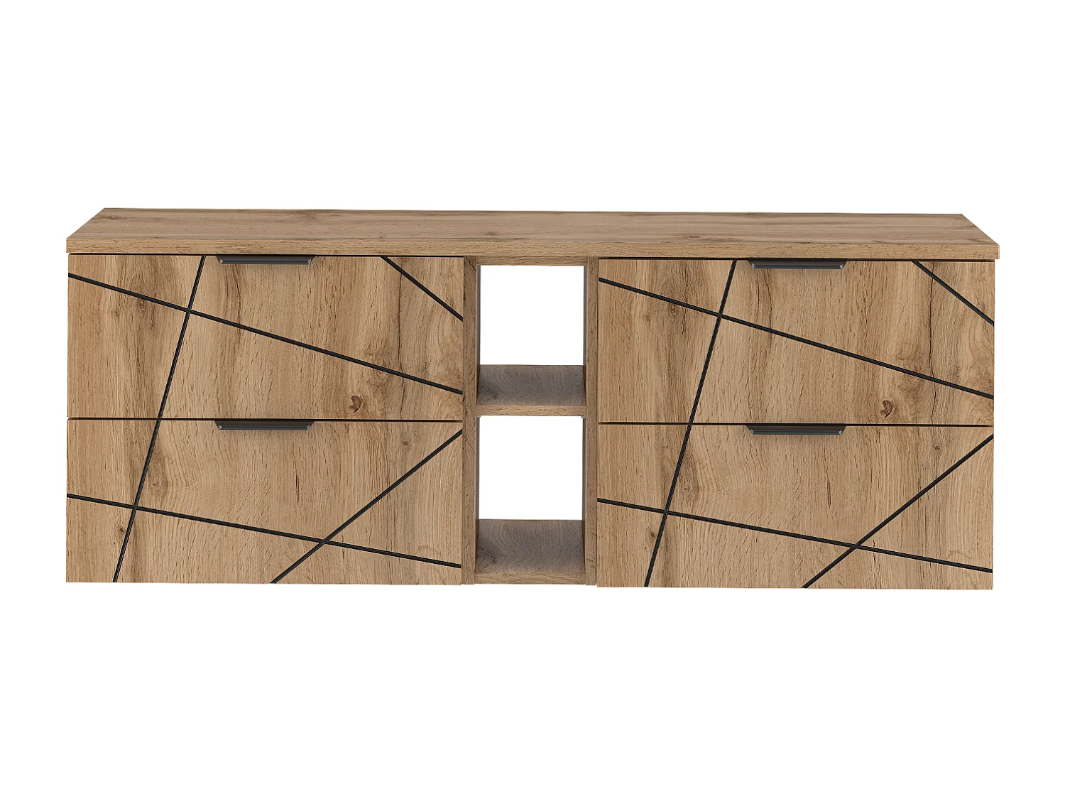 Ensemble de salle de bain 140 cm Armoire avec plateau Étagère Chêne Wotan Wood