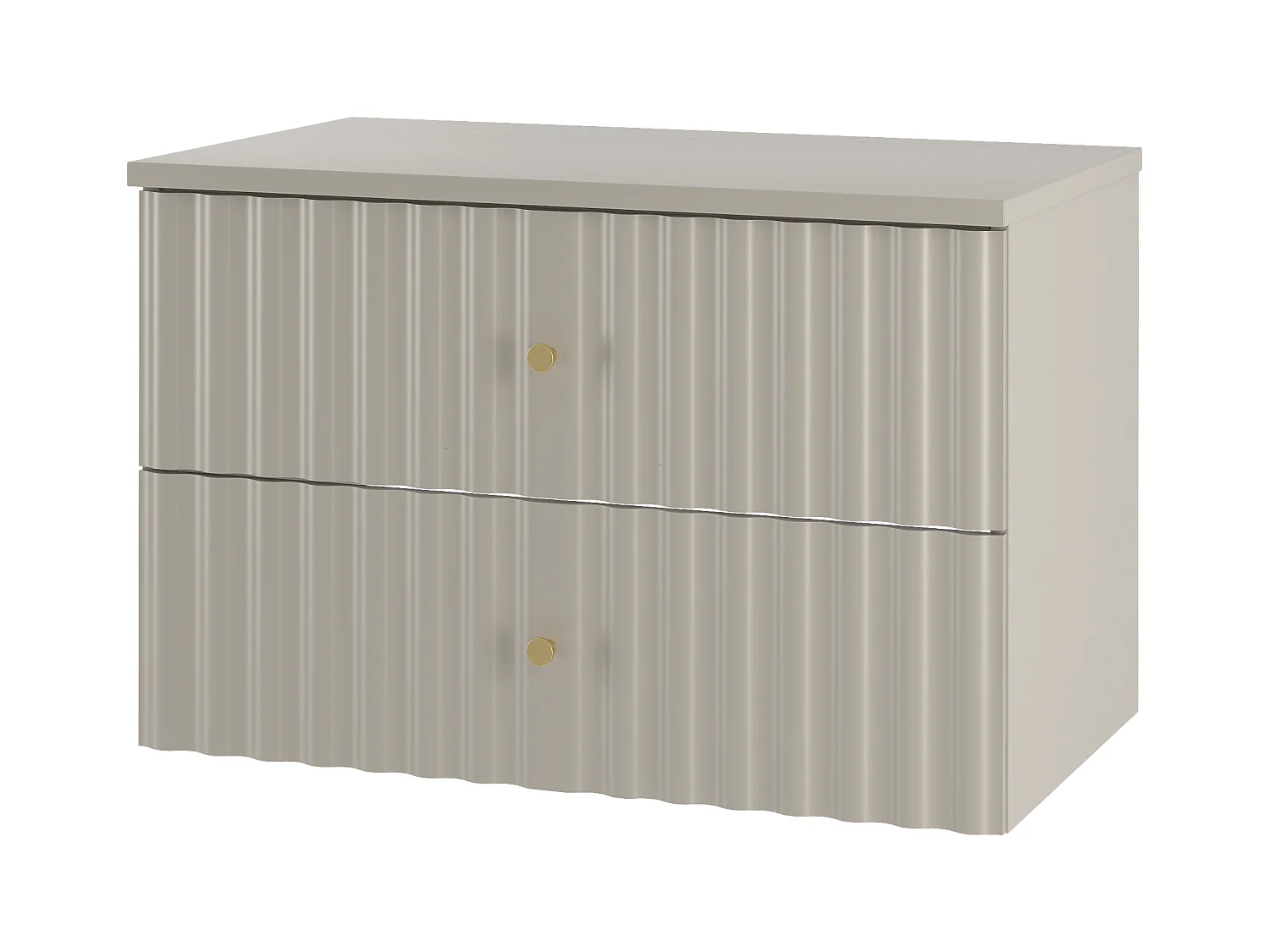 Ensemble de salle de bain en cachemire 80 cm Armoire avec plateau Façades rainurées  Aqua