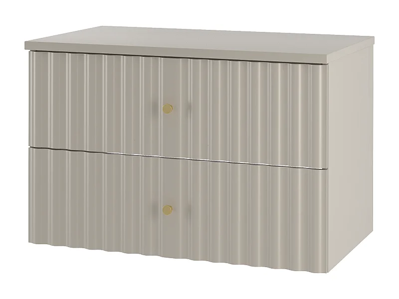 Ensemble de salle de bain en cachemire 80 cm Armoire avec plateau Façades rainurées  Aqua