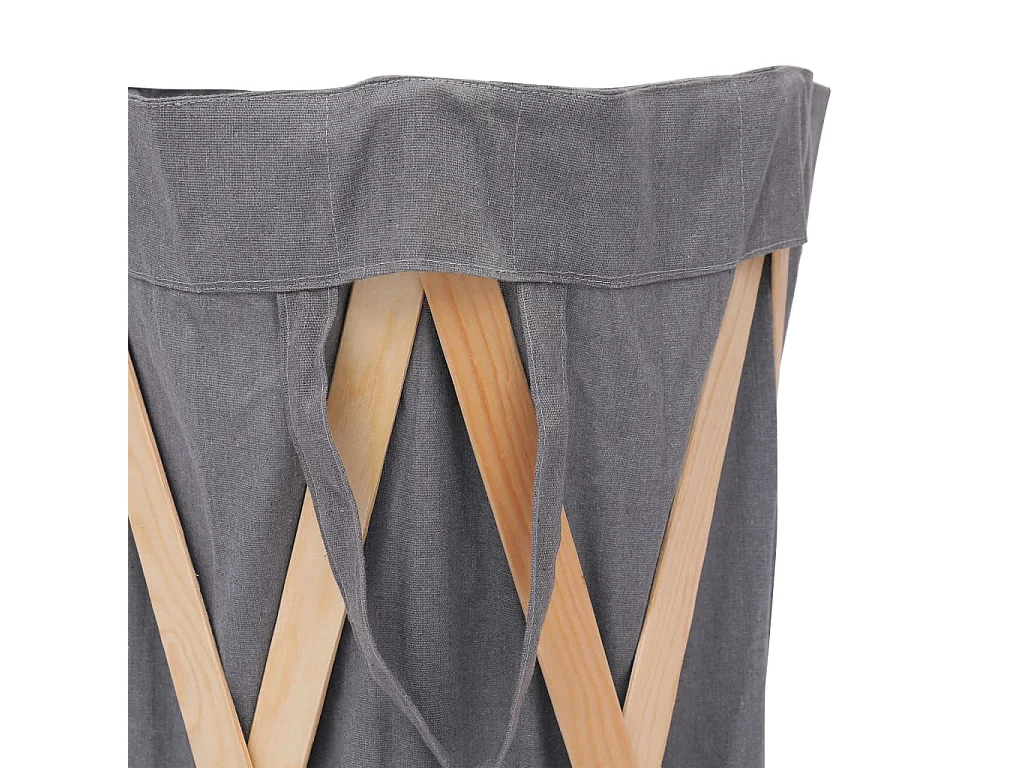 Jace  Cesto para colada plegable madera y tela gris