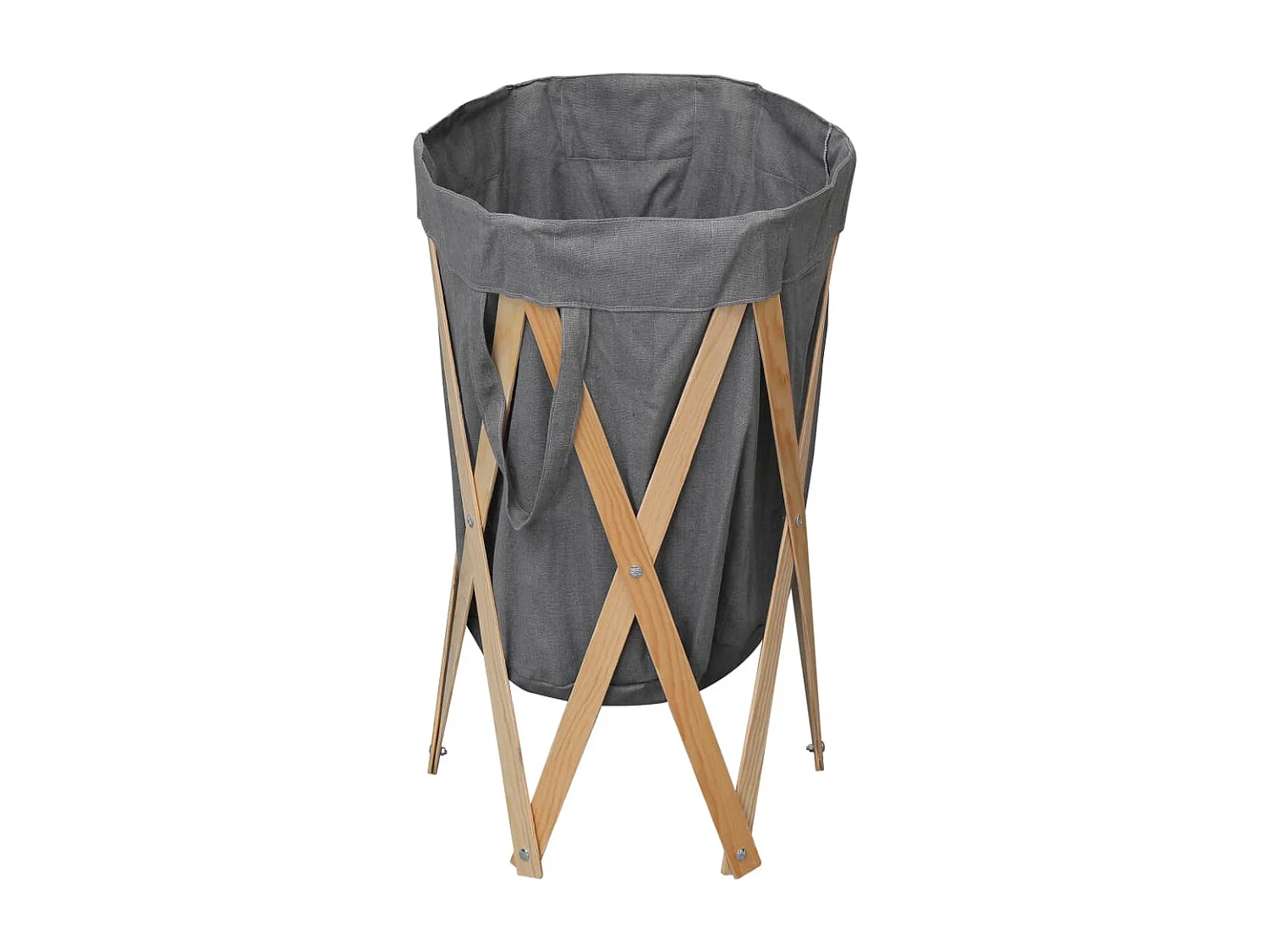 Jace  Panier à linge pliable Gris Bois et tissu