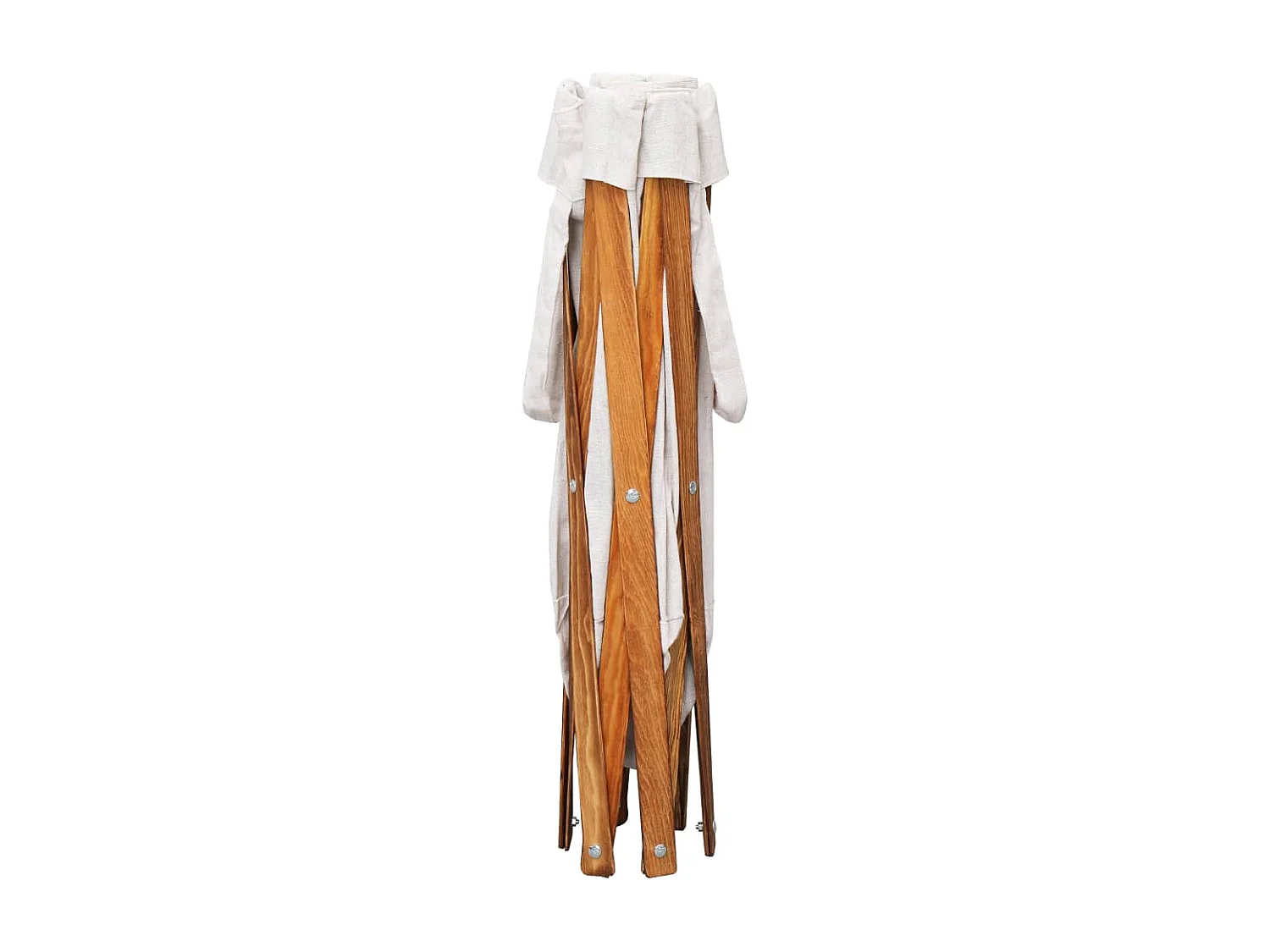 Jace  Panier à linge pliable Crème Bois et tissu