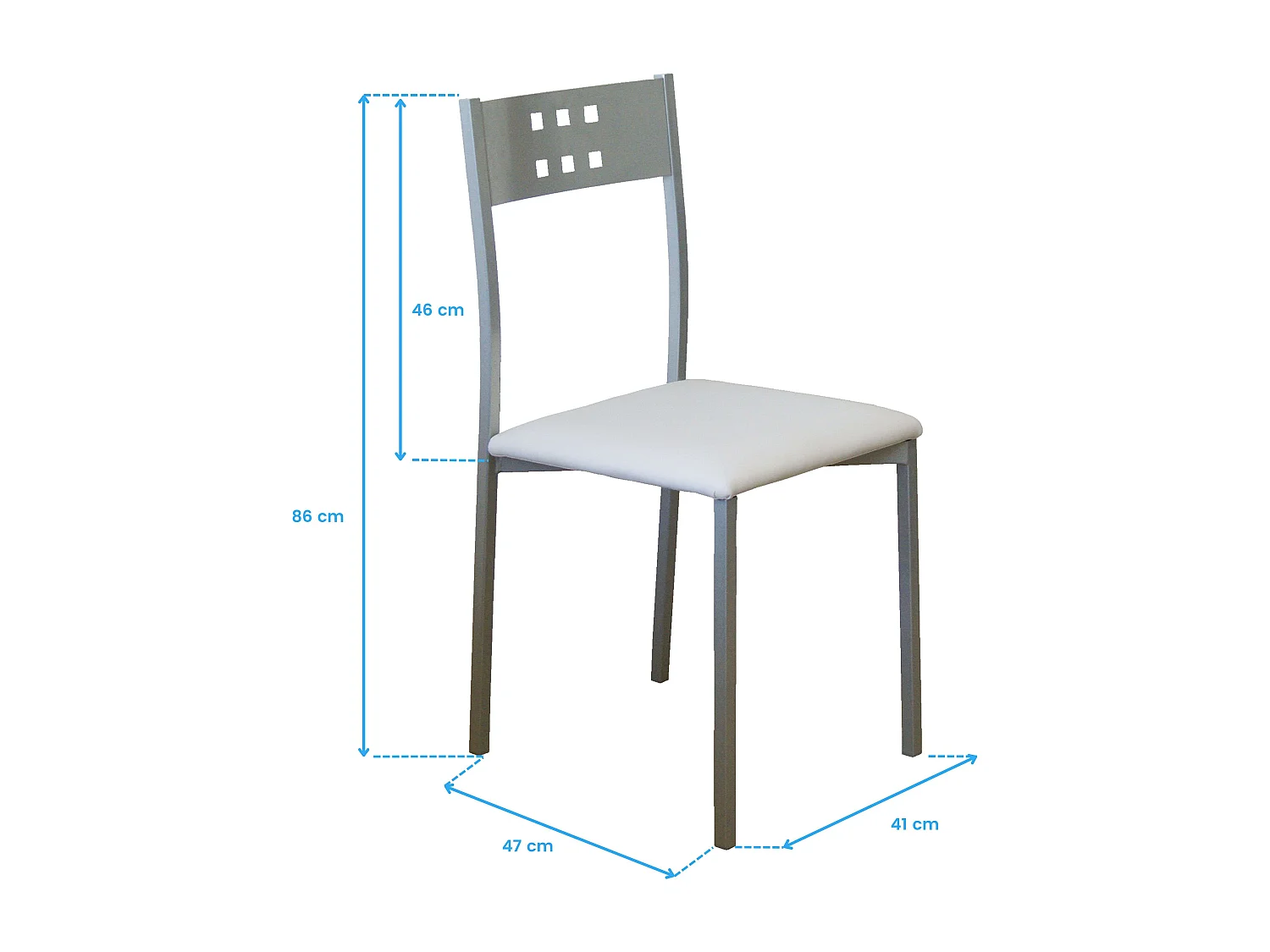 Conjunto cocina mesa extensible 110-140 cm blanco/gris con 2 sillas Costa