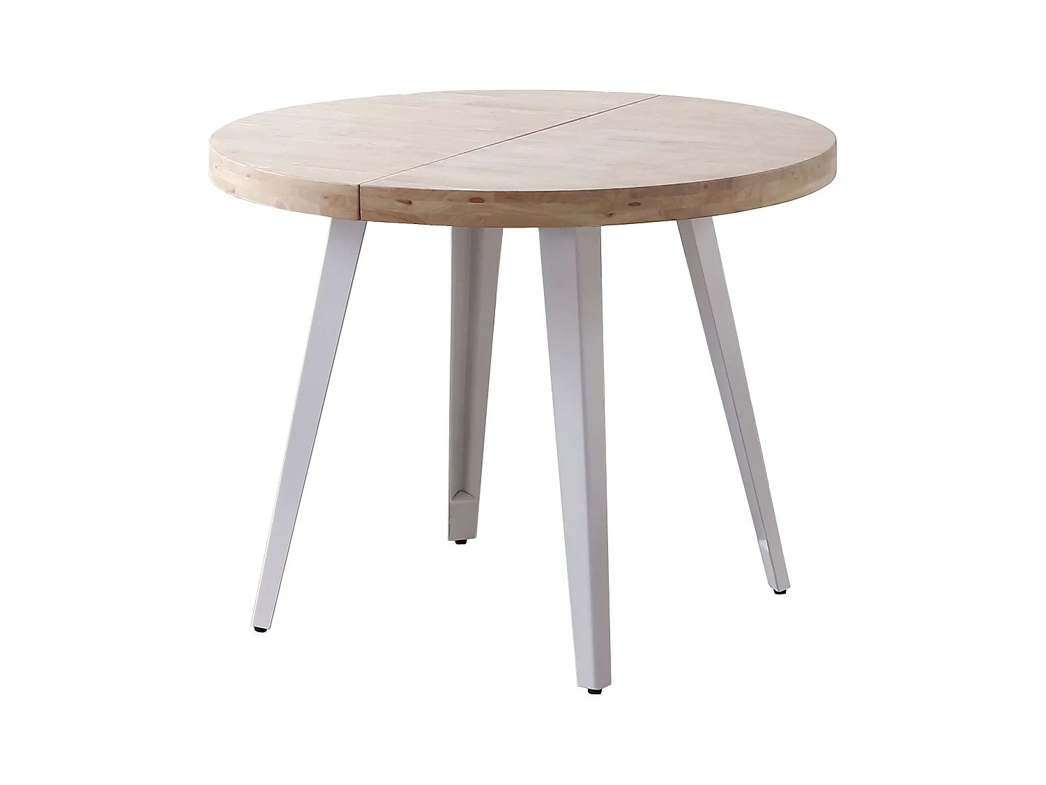 Pack comedor Berg: mesa redonda extensible 100-180 cm + 4 sillas Bistro