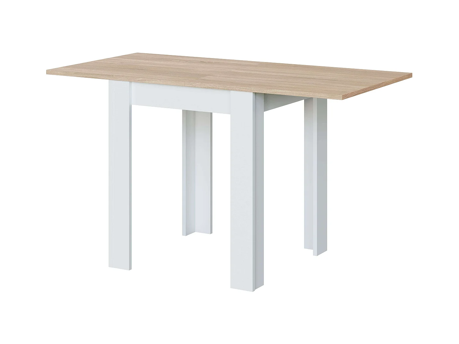 Pack mesa comedor extensible Livre blanco artik y roble + 2 sillas Alna