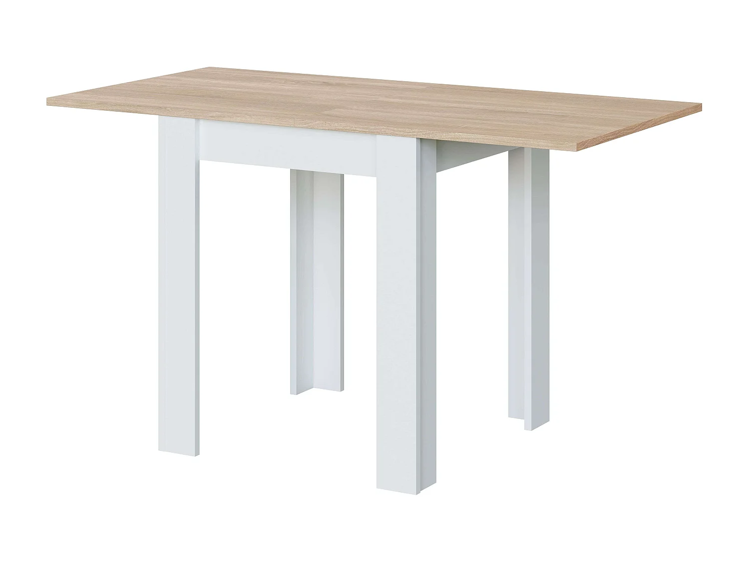 Pack mesa comedor extensible Livre blanco artik y roble + 2 sillas Alna