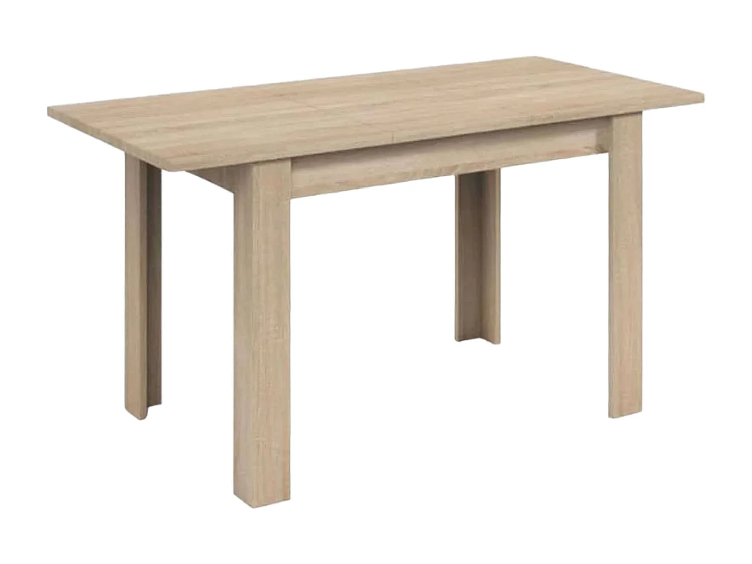 Conjunto mesa extensible 140-190 cm roble canadian + 4 sillas capuccino
