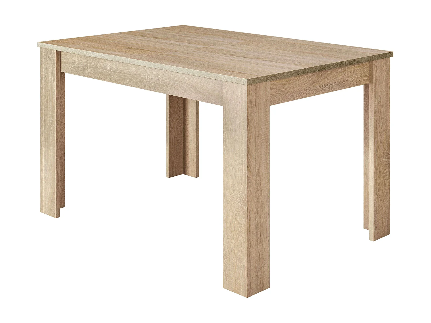 Conjunto mesa extensible 140-190 cm roble canadian + 4 sillas capuccino