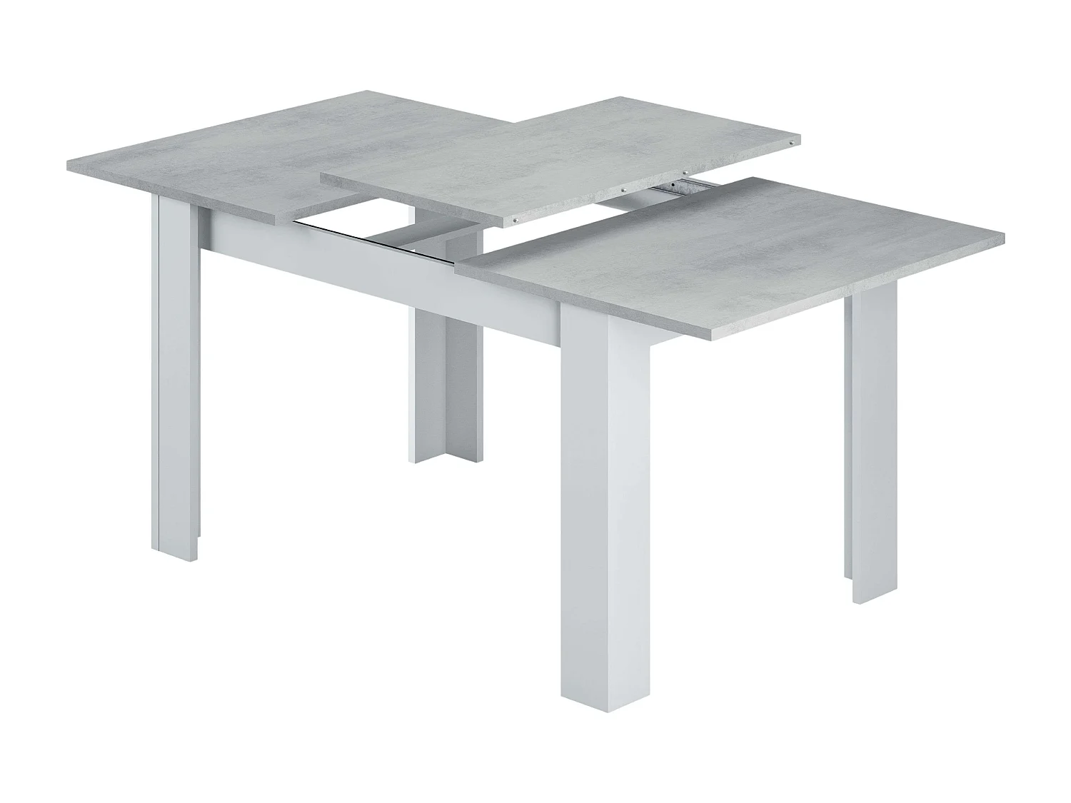 Pack comedor gris cemento: mesa extensible y 4 sillas Avat grises