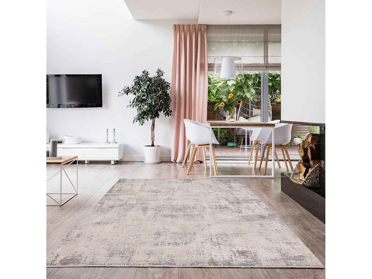 Tapis Abstrait - 120x180cm - beige, crème - Seville Ribera