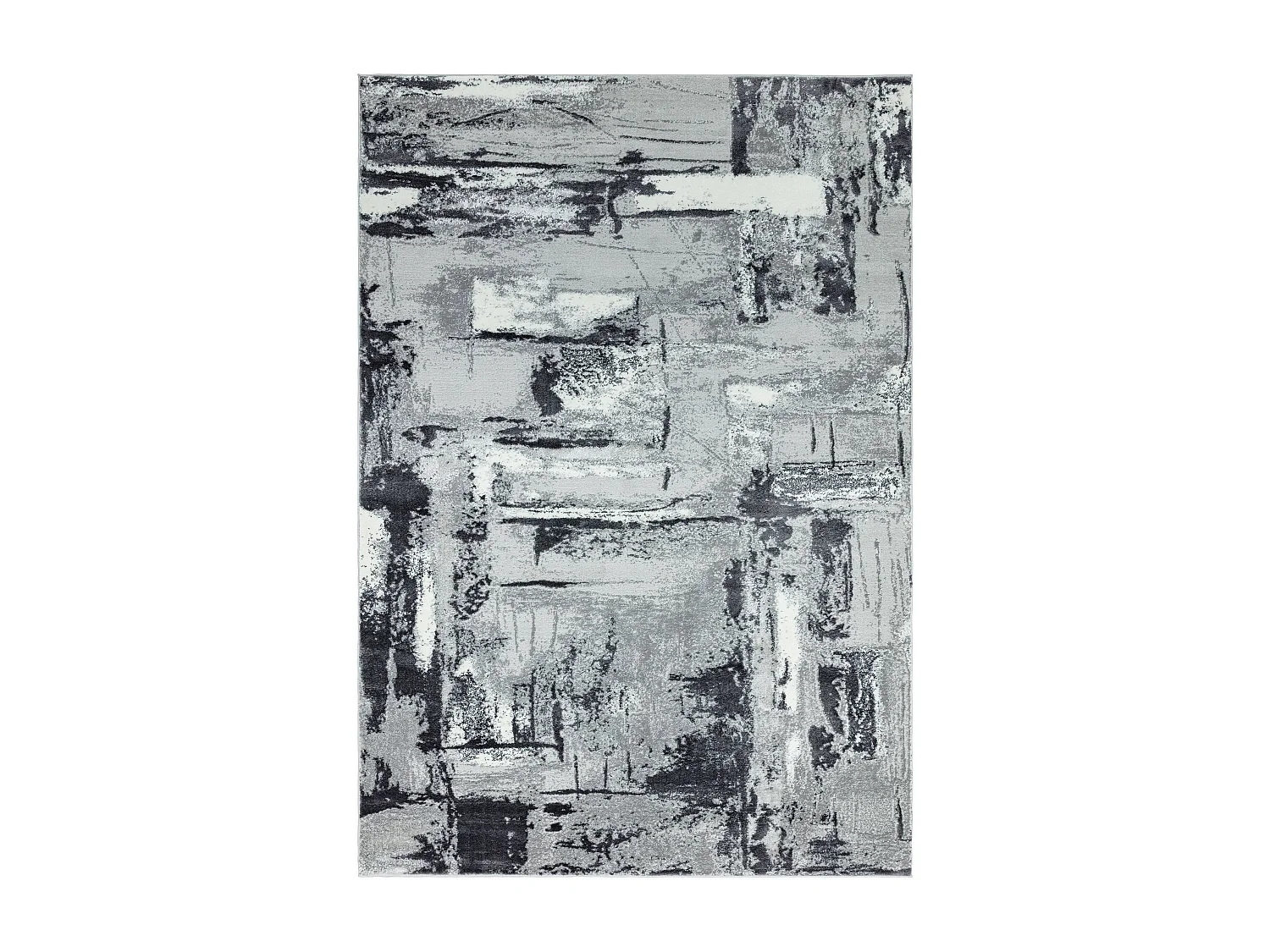 Abstract tapijt - 120x170cm - grijs, wit, zilver, zwart - Orion Décor